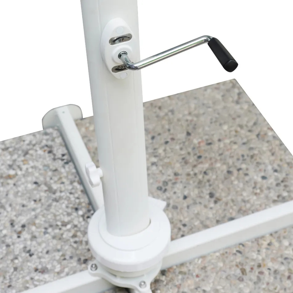 Venkovní deštník z polyesteru s bílou hliníkovou strukturou - Zinica Viadurini