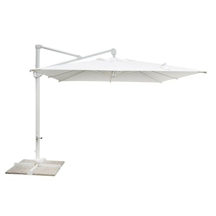 Venkovní deštník z polyesteru s bílou hliníkovou strukturou - Zinica Viadurini