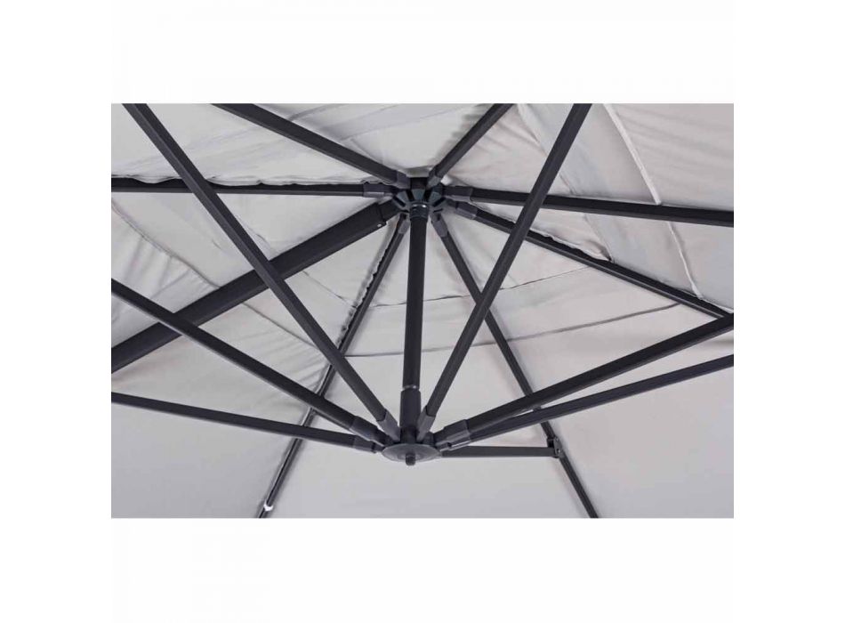 Zahradní deštník 3x4 se světle šedou polyesterovou tkaninou - Dalton Viadurini