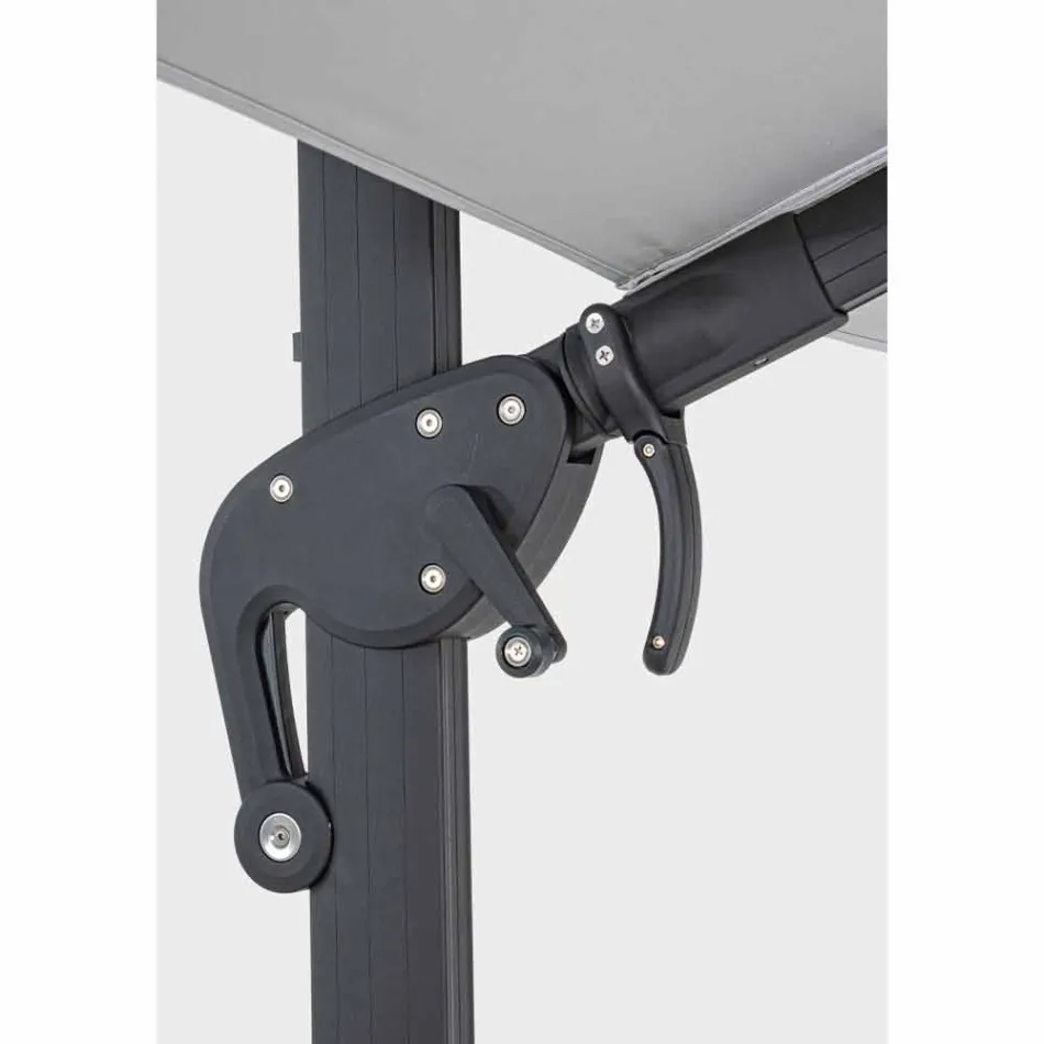 Zahradní deštník 3x4 se světle šedou polyesterovou tkaninou - Dalton Viadurini