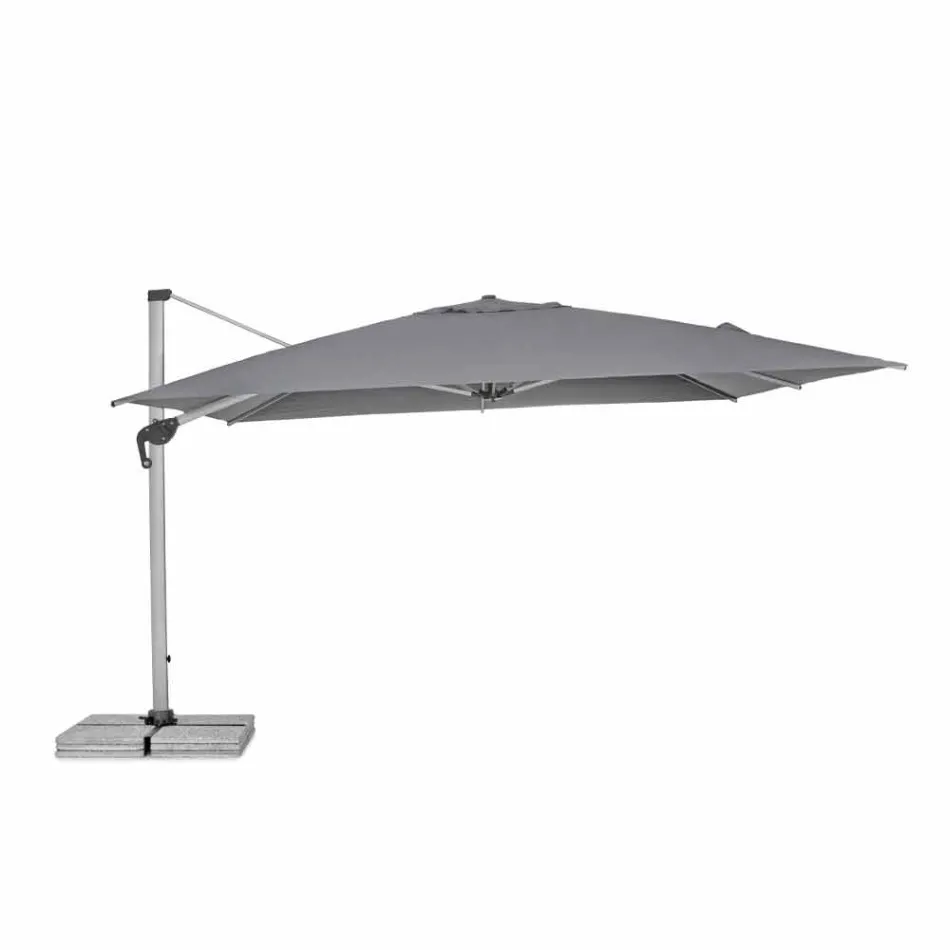 Zahradní deštník 4x4 s tmavě šedým hadříkem a eloxovanou strukturou - Daniel Viadurini