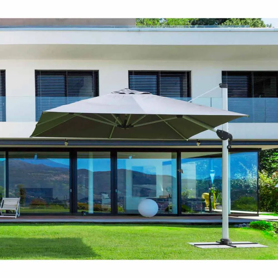 Zahradní deštník 4x4 s tmavě šedým hadříkem a eloxovanou strukturou - Daniel Viadurini