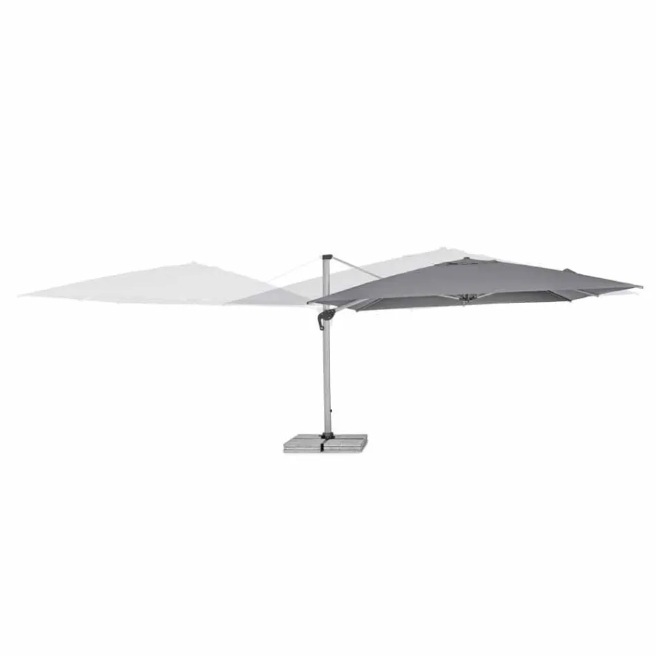 Zahradní deštník 4x4 s tmavě šedým hadříkem a eloxovanou strukturou - Daniel Viadurini