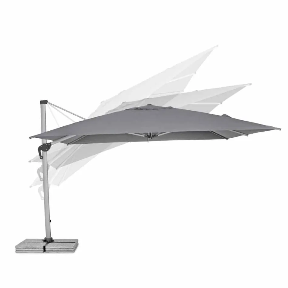 Zahradní deštník 4x4 s tmavě šedým hadříkem a eloxovanou strukturou - Daniel Viadurini