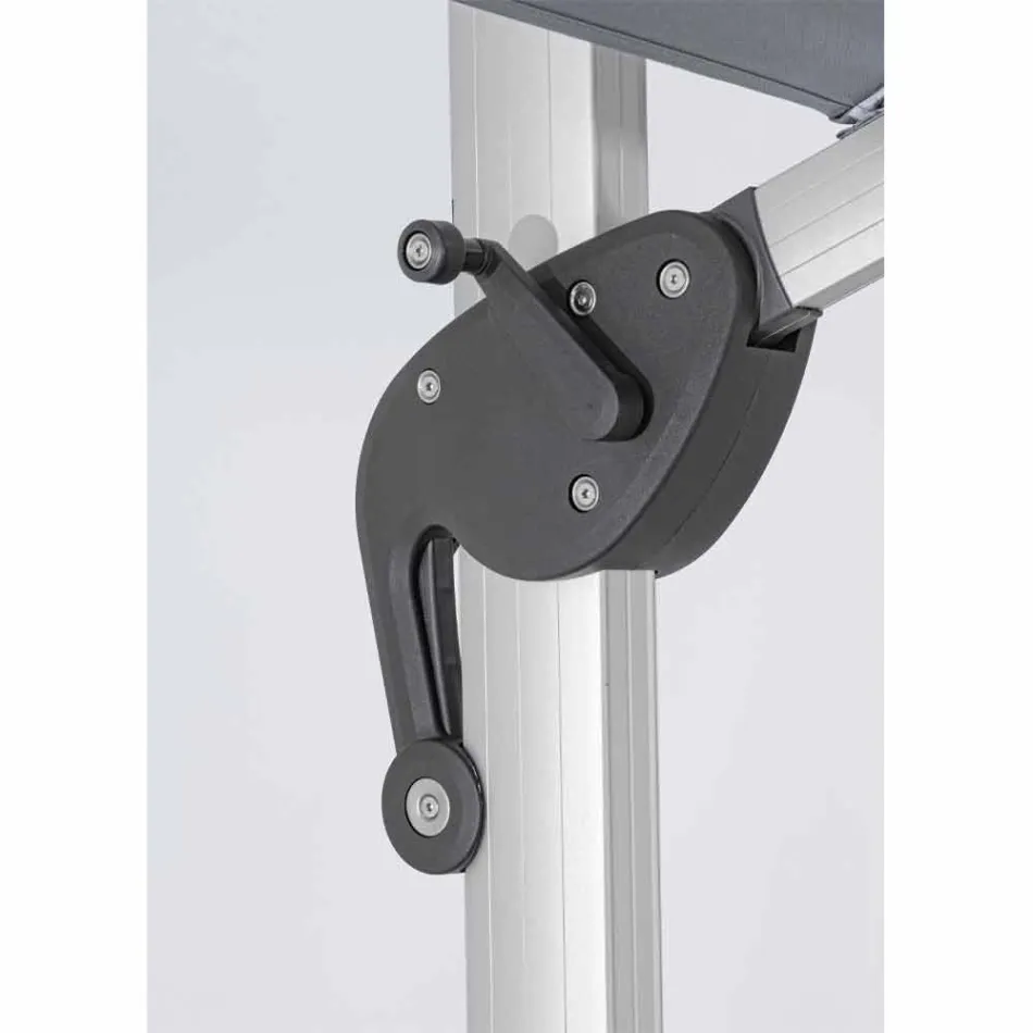 Zahradní deštník 4x4 s tmavě šedým hadříkem a eloxovanou strukturou - Daniel Viadurini