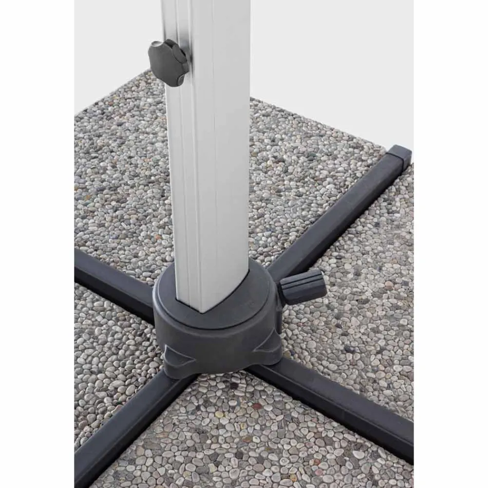 Zahradní deštník 4x4 s tmavě šedým hadříkem a eloxovanou strukturou - Daniel Viadurini