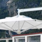Zahradní deštník z bílého hliníku a látky vyrobené v Itálii - Mervin Viadurini