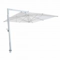 Zahradní deštník z bílého hliníku a látky vyrobené v Itálii - Mervin