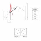Zahradní deštník z bílého nebo antracitového hliníku 300x200 cm - Lapillo Viadurini
