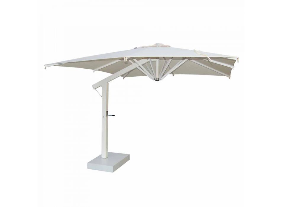 Hliníkový deštník s bílým nebo antracitovým ramenem 350 x 350 cm - Lapillo Viadurini