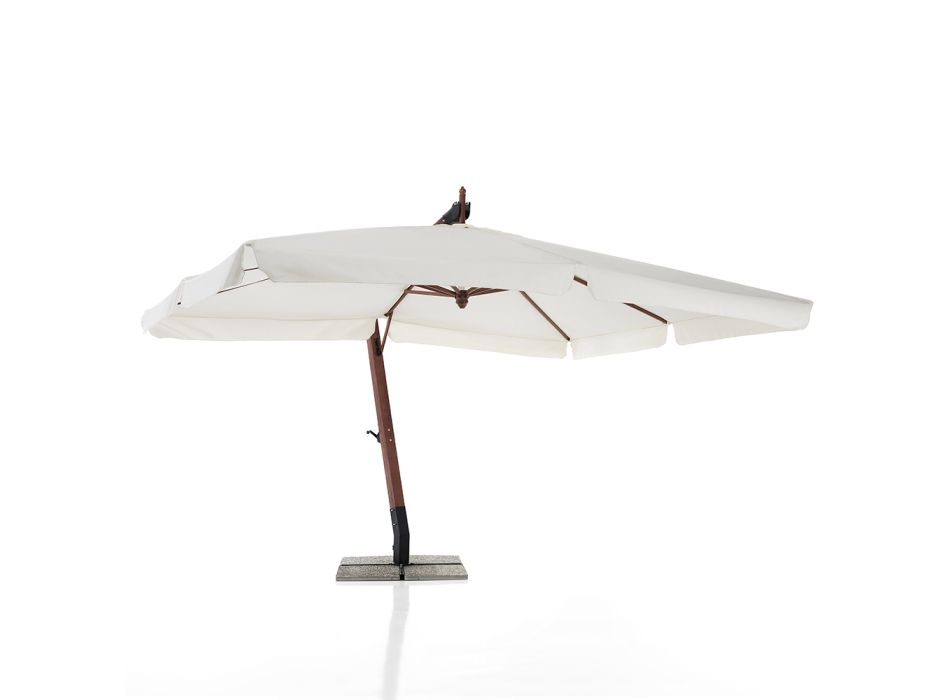 Deštník z masivního dřeva s polyesterovou stříškou potaženou PVC - Devoir Viadurini