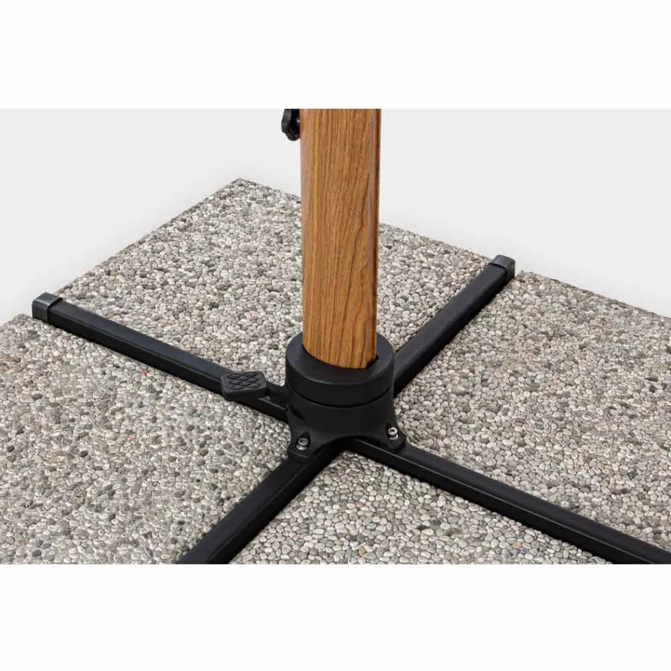 Venkovní deštník 3x3 z hliníku s béžovou polyesterovou tkaninou - Leano Viadurini