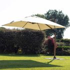 Venkovní deštník 3x3 z hliníku s béžovou polyesterovou tkaninou - Leano Viadurini