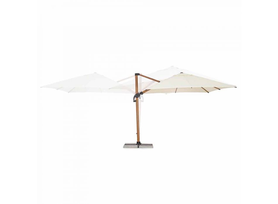 Venkovní deštník 3x3 z hliníku s béžovou polyesterovou tkaninou - Leano Viadurini