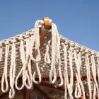 Kulatý síťový slunečník s třásněmi o průměru 2,5 metru - Slunce Viadurini