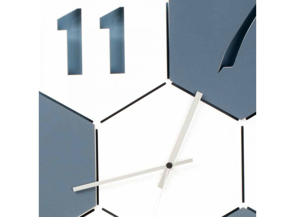 Velké nástěnné hodiny v barevném dřevě Šestihranný moderní design - Nidodape Viadurini