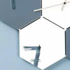 Velké nástěnné hodiny v barevném dřevě Šestihranný moderní design - Nidodape Viadurini