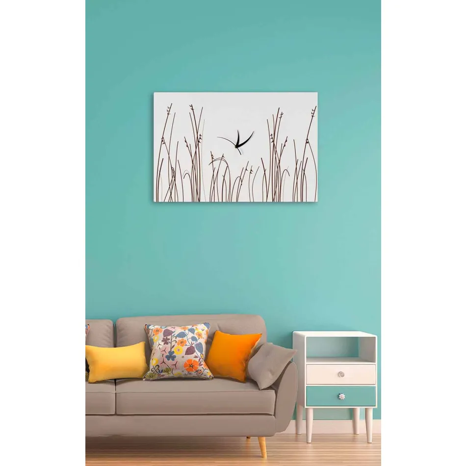 Obdélníkový moderní design Bílé dřevěné nástěnné hodiny - Filigrán Viadurini