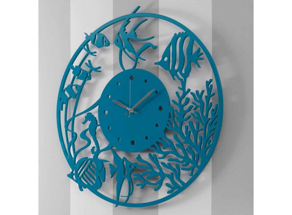 Velké moderní barevné kulaté dřevěné nástěnné hodiny - Infondoalmar Viadurini