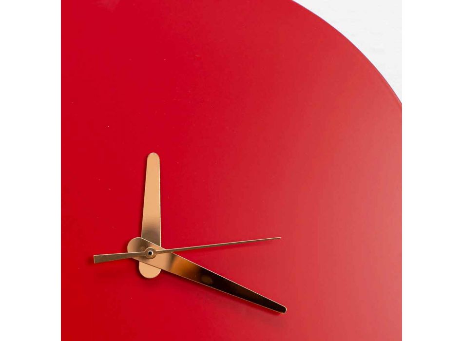 Červené nástěnné hodiny s italským kulatým a moderním designem ve dřevě - Callisto Viadurini