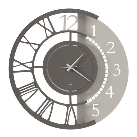 Moderní kulaté designové železné nástěnné hodiny s dvojitým číslováním - Kassio Viadurini