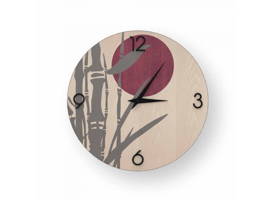 Atina nástěnné hodiny v zdobené dřevěné konstrukci vyrobené v Itálii Viadurini