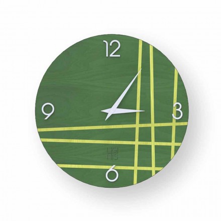 Nástěnné hodiny v moderním designu dřeva Gorle vyrobené v Itálii Viadurini