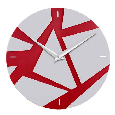 Nástěnné hodiny z barevného plexiskla s geometrickými dekoracemi - Ischeo Viadurini