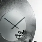 Cinzia - Nástěnné hodiny z taveného skla s tepaným zadním stříbřením, vyrobené v Itálii Viadurini