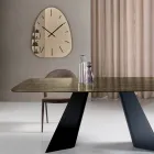 Nástěnné skleněné zrcadlové hodiny Claudia s laserově gravírovanými číslicemi Viadurini