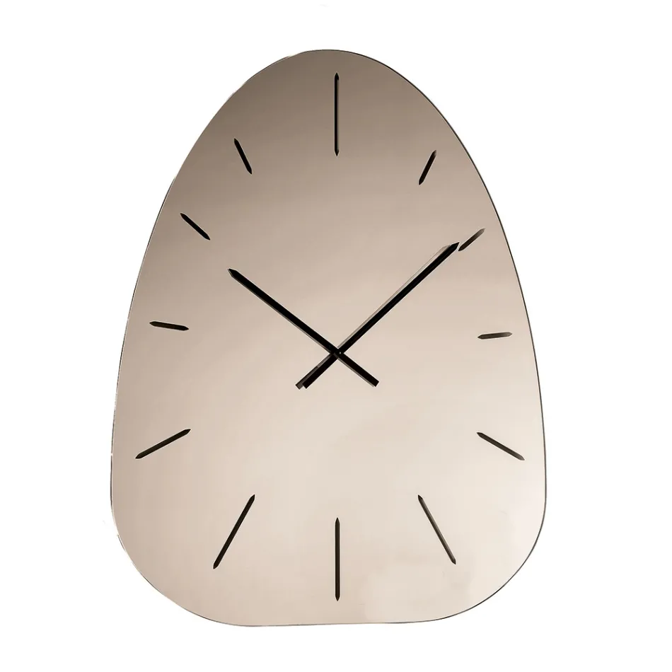 Nástěnné skleněné zrcadlové hodiny Claudia s laserově gravírovanými číslicemi Viadurini