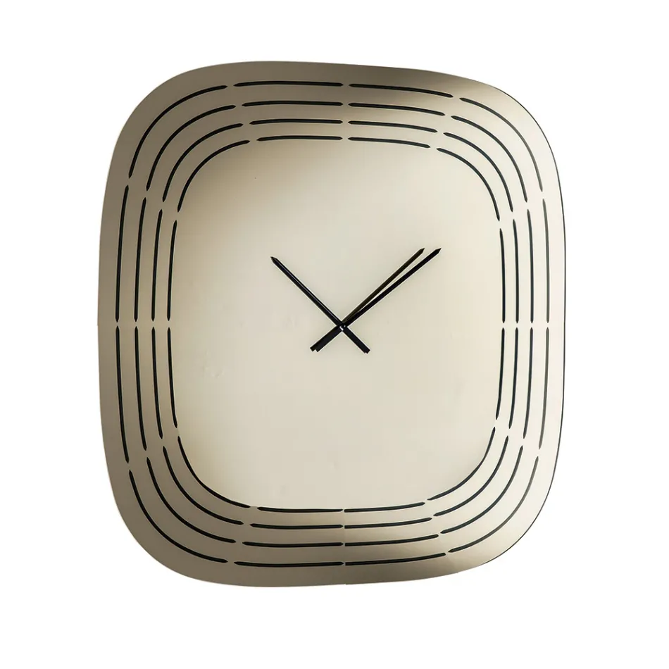 Nástěnné skleněné zrcadlové hodiny Cesira s laserovým gravírováním, vyrobené v Itálii Viadurini