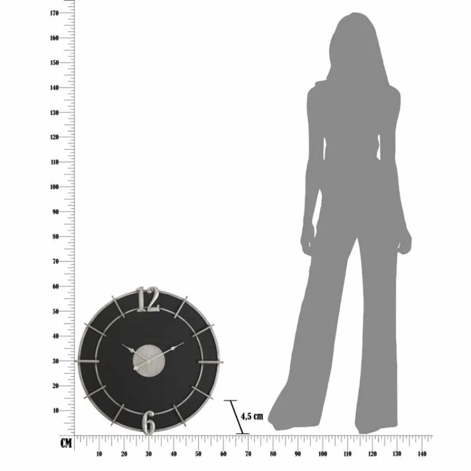 Moderní designové kulaté nástěnné hodiny ze železa a MDF - naděje Viadurini