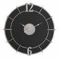 Moderní designové kulaté nástěnné hodiny ze železa a MDF - naděje