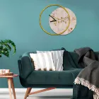 Hodiny s dřevěným a potištěným panelem Made in Italy - Malawi Viadurini