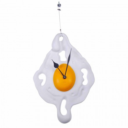 Egg Design nástěnné hodiny v ručně malované pryskyřici vyrobené v Itálii - Eggo Viadurini