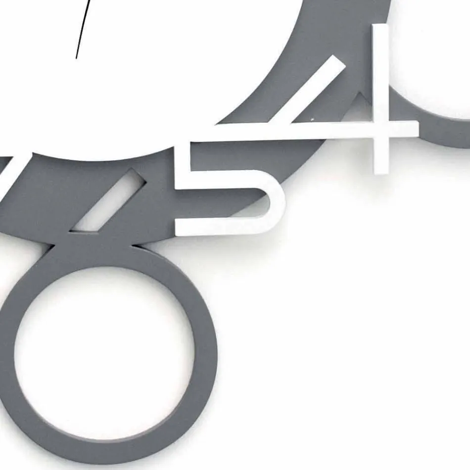 Velké a moderní design nástěnné hodiny v bílé a šedé dřevo - číslice Viadurini