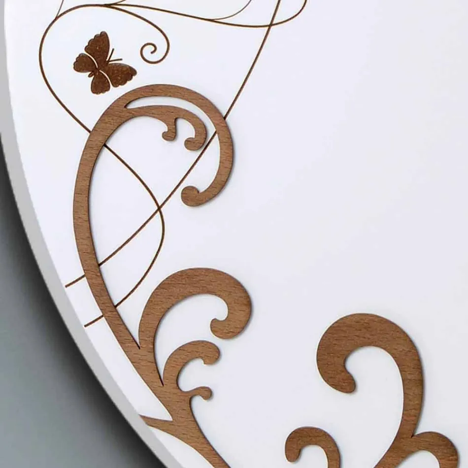 Moderní a kulaté dřevěné nástěnné hodiny se sezónním designem Viadurini