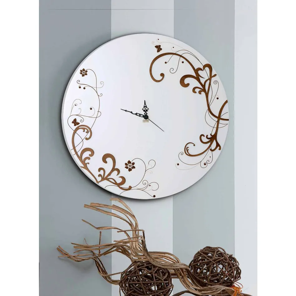 Moderní a kulaté dřevěné nástěnné hodiny se sezónním designem Viadurini