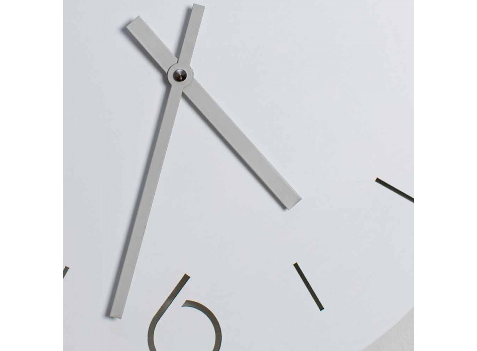 Klasický design bílé nástěnné hodiny z kulatého dřeva - Septimius Viadurini