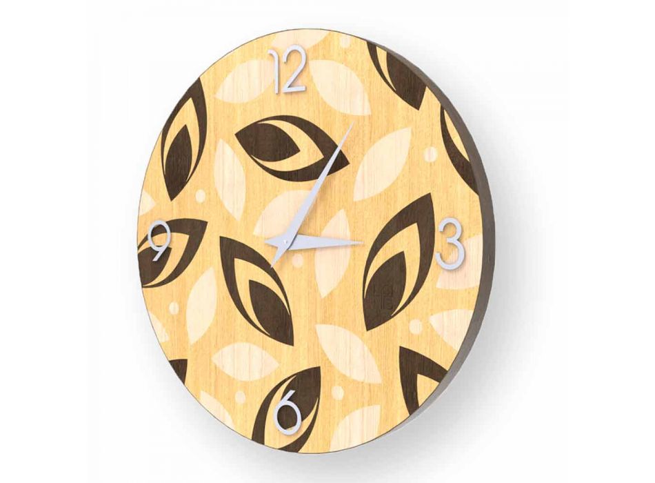 Filago barevné dřevěné nástěnné hodiny vyrobené v Itálii Viadurini