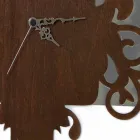 Moderní design nástěnné hodiny v tmavém a bílém zdobeném dřevě - pohádka Viadurini