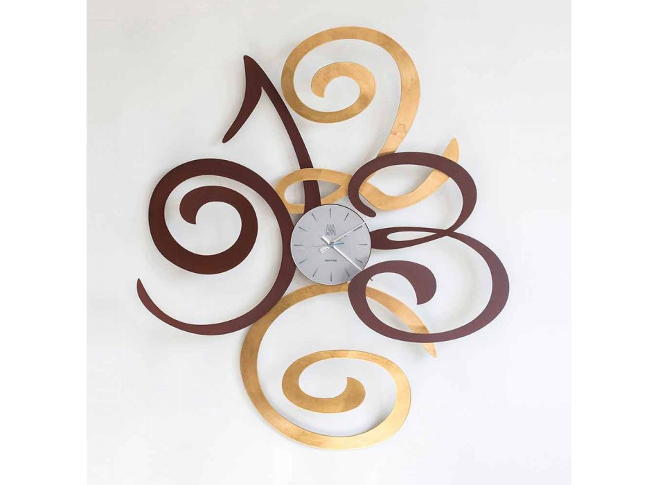 Design nástěnné hodiny v barevné železo vyrobené v Itálii - Fiordaliso Viadurini