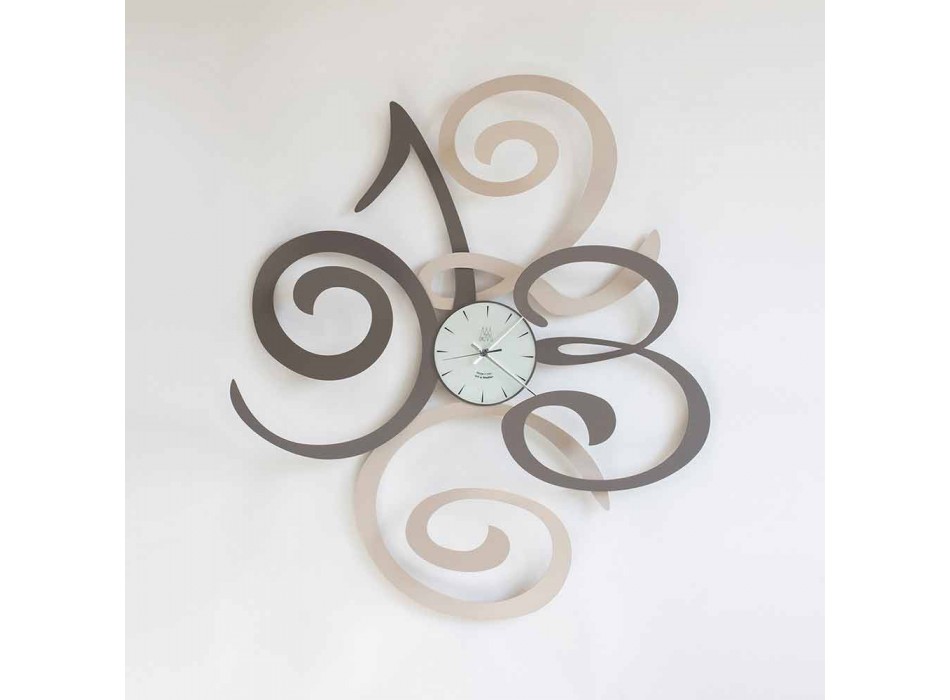 Design nástěnné hodiny v barevné železo vyrobené v Itálii - Fiordaliso Viadurini