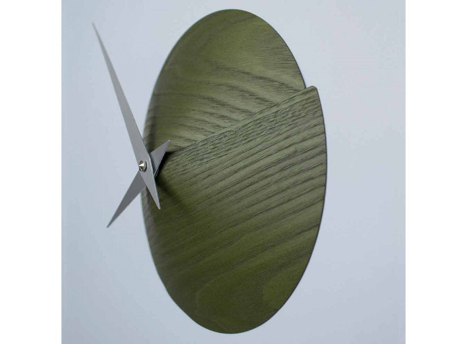 Designové nástěnné hodiny Ø 19,5 cmin Přírodní dřevo Vyrobeno v Itálii - kráter Viadurini