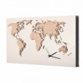 Dřevěné nástěnné hodiny s dekorací mapy světa vyrobené v Itálii - Mappo