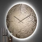 Nástěnné hodiny z vlnitého taveného skla s mosaznými ručičkami - Radia Viadurini