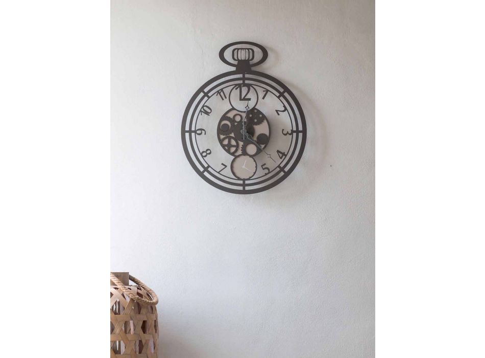 Moderní kruhové nástěnné hodiny v barevné železo vyrobené v Itálii - Cherry Viadurini