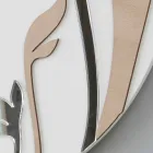 Moderní a kulaté nástěnné hodiny s dekorovaným dřevem - harmonie Viadurini