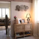 Moderní železné nástěnné hodiny se třemi vřeteny vyrobenými v Itálii - mechanické Viadurini